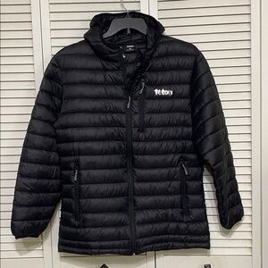Teton Gravity Research Live the Dream Black Puffer Jacket With Hood Size L